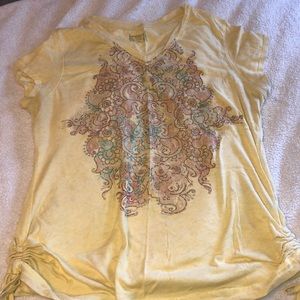 Gold top with tied sides